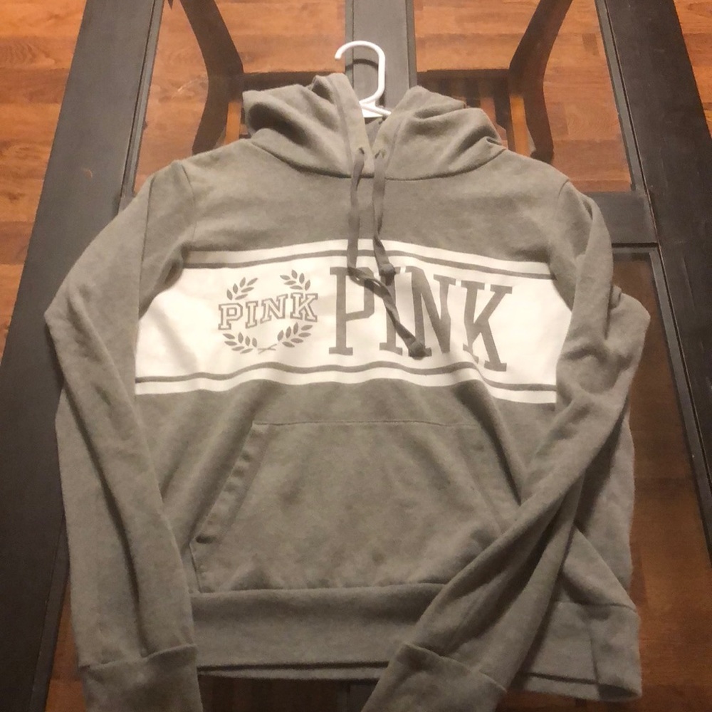 Grey PINK Hoodie